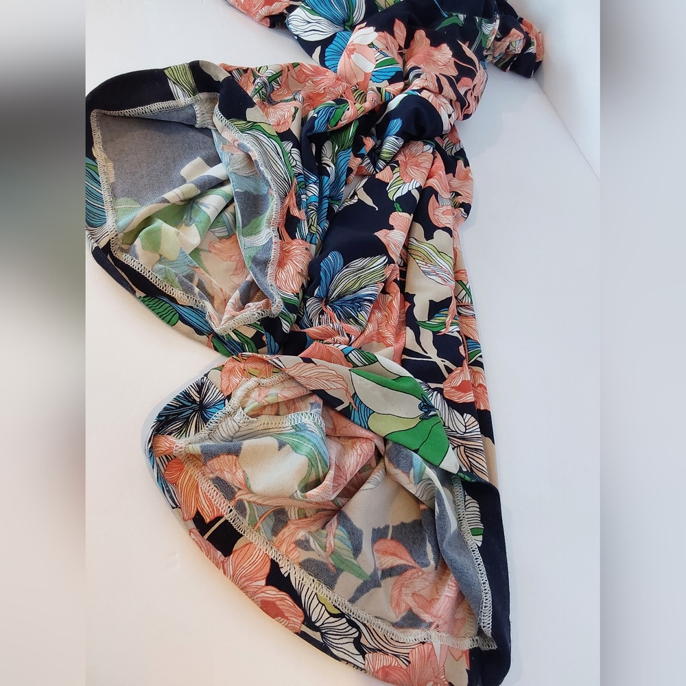 Chico's 1 Floral Jumpsuit - Navy and Pink - Picture 12 of 12
